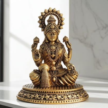 Brass Showpiece Laxmi Ji God Idol Statue, Made From Machine (BSMAS1702 L)