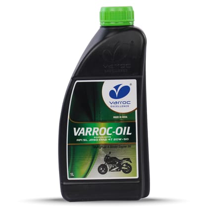 VARROC 20W50 Multigrade 4-Stroke Engine Oil for Bikes, High Friction Modifiers, High Fuel Economy, Ideal for High Performance Bikes(1L) VARROC 20W50 Multigrade 4-Stroke Engine Oil for Bikes, High Friction Modifiers, High Fuel Economy, Ideal for High Performance Bikes(1L)
