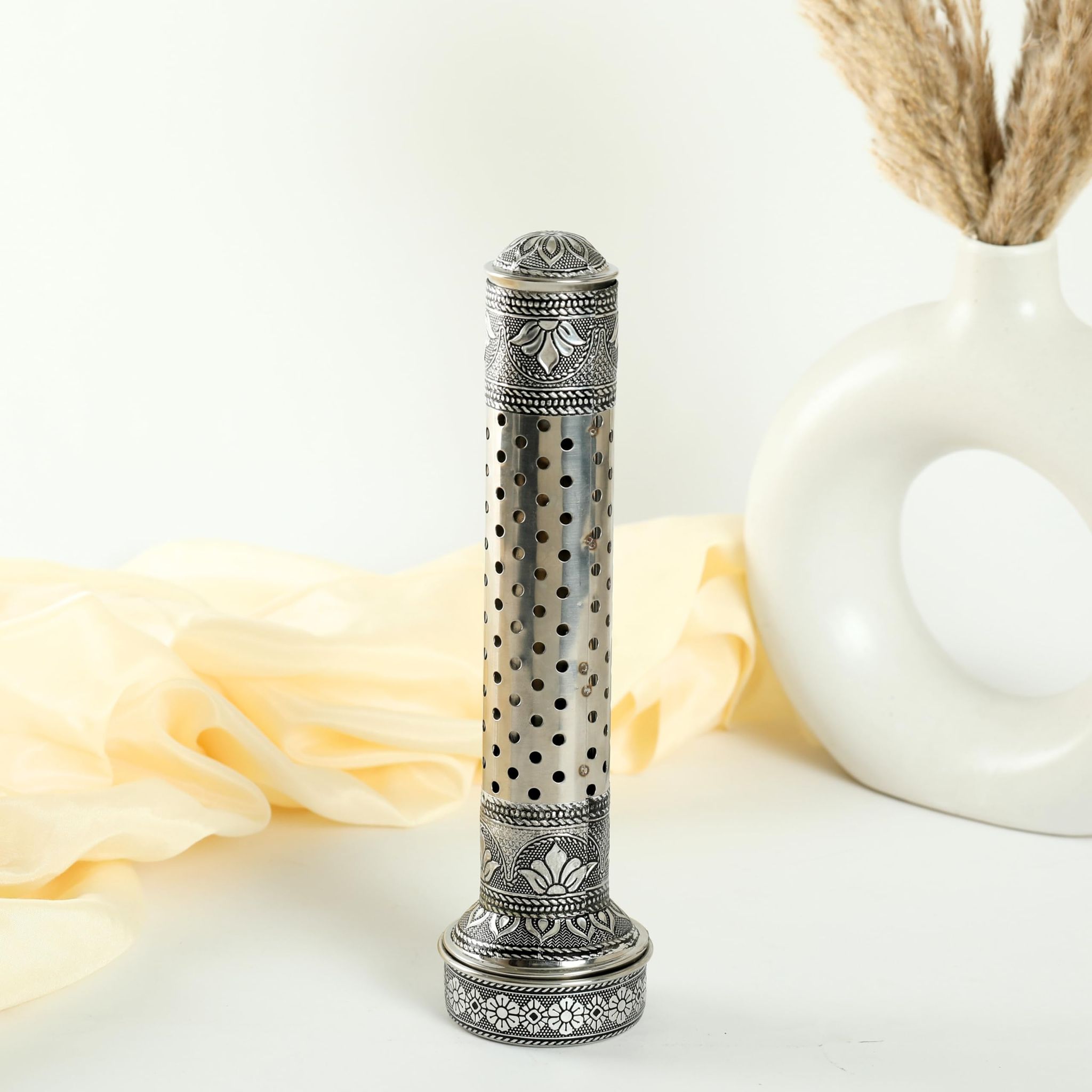 Navrang Incense Stick Holder, Agarbatti Stick Stand Holder,Decorative Steel Agarbatti Stand, Black Oxidized