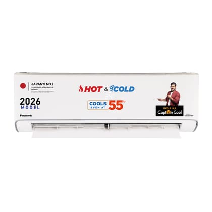 Panasonic 1.0 Ton 3 Star, New Star Rated, Hot & Cold Inverter Split AC (Crystal Clean, -10~55C Oper., Higher Airflow, Copper Cond., 8in1 Convertible, 2-Way, PM0.1 Filter, CS/CU-EZ12CKYF,White) Panasonic 1.0 Ton 3 Star, New Star Rated, Hot & Cold Inverter