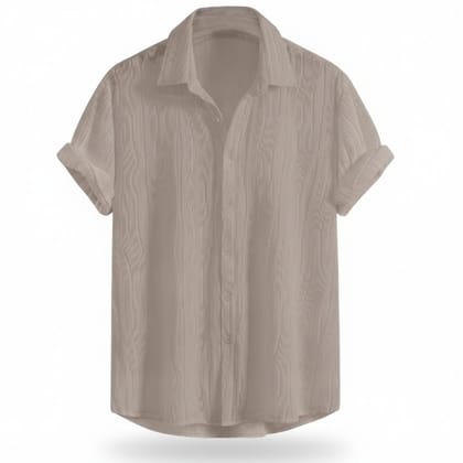 Men's Casual Texture-Print Cotton Blend Shirt
