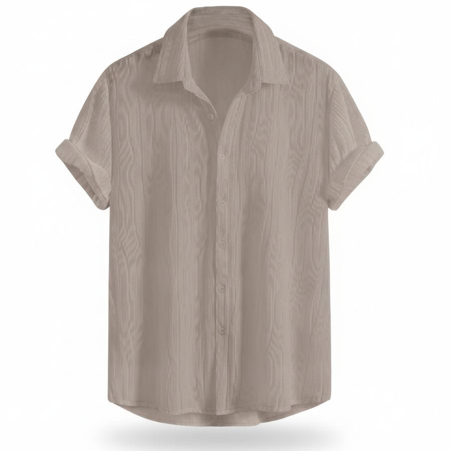Men's Casual Texture-Print Cotton Blend Shirt