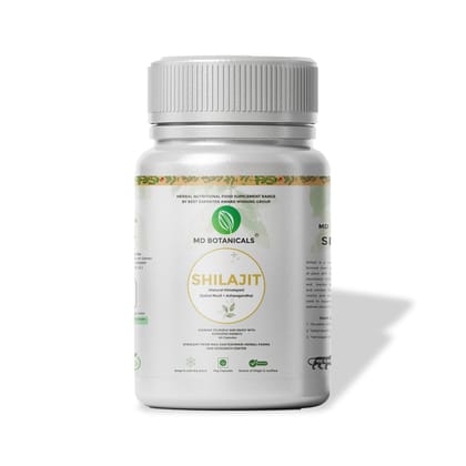 MD Botanicals Shilajit Capsules | Pure Himalayan Shilajit Extract | Energy, Stamina & Immunity Booster for Men & Women | 60 Veg Capsules | Ayurvedic Supplement