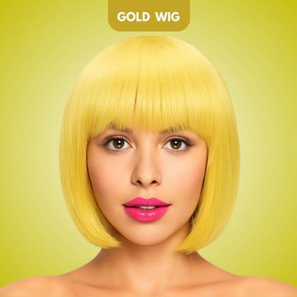 Colored Blunt Cut Wig Gold - 1PC