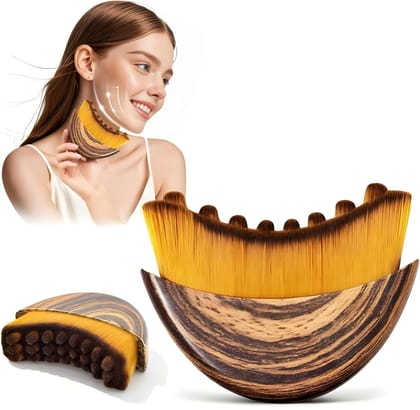 Lymphatic Contour Face Brush for Sculpting & Drainage | Facial Massager for Jawline, Chin & Neck | Anti-Puffiness Skin Lifting Brush with Travel Case