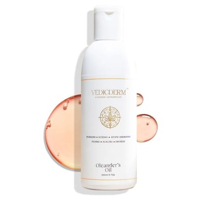 VEDICDERM Oleander Psoriasis Skin Care Oil Natural, Steroid-Free Formula for Dry, Itchy, and Flaky Skin Helps Soothe Irritation, Redness, & Promote Hydration, Suitable for Daily Use