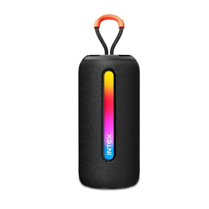 Intex Beast 10X Newly Launched Bluetooth Speaker | 360 Iconic Surround Sound | Rhythmic RGB LED Light | TWS Feature | Type-C Fast Charging | Upto 5 Hrs Playback | BT 5. for Party & Travel (Black)