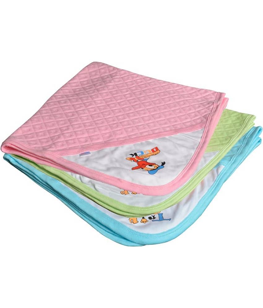 CATCUB Multi-Colour Cotton Towel cum blanket ( 72 cm × 72 cm 3 pcs )