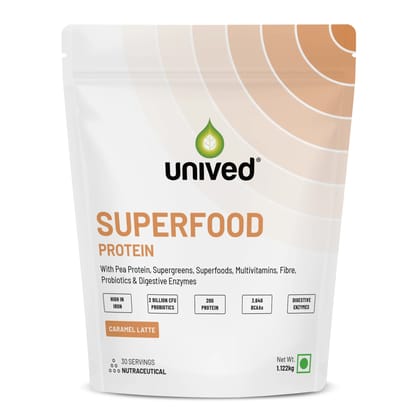 Unived Superfoods Protein for Daily Strength, Energy, Health Caramel Latte