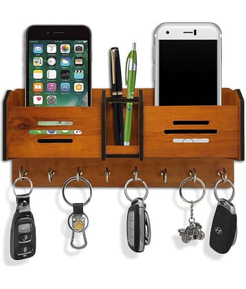 KAAF Brown Wood Key Holder - Pack of 1