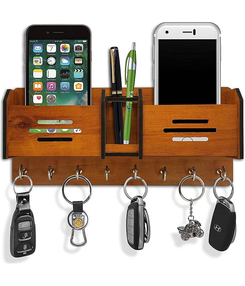 KAAF Brown Wood Key Holder - Pack of 1