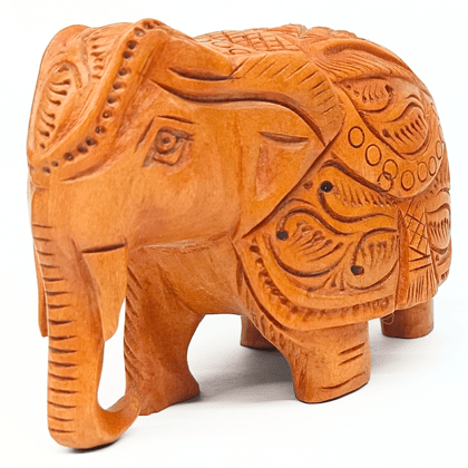 Handcarved Wooden Elephant Statue | 5 Inches