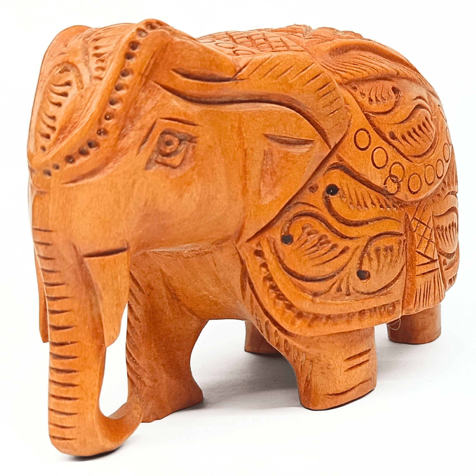 Handcarved Wooden Elephant Statue | 5 Inches