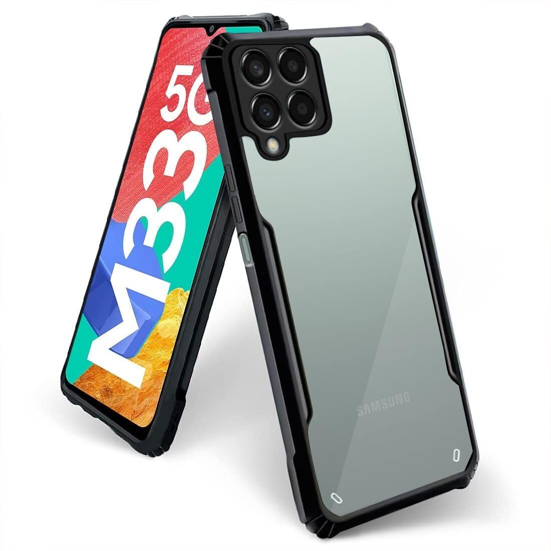PLUGTECH Slim Shockproof Case | Matte Black Soft | Drop Protection | Precise Cutouts | Premium Mobile Cover for Samsung Galaxy M33