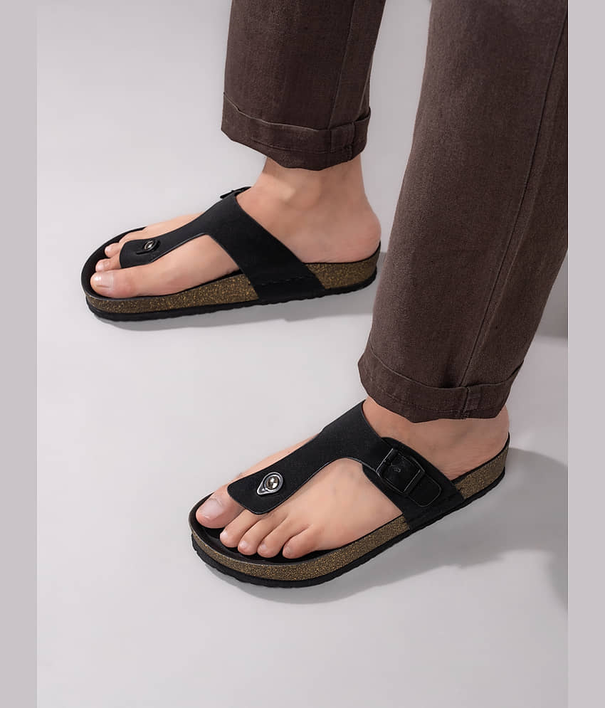 Fentacia Black Men's Thong Flip Flop