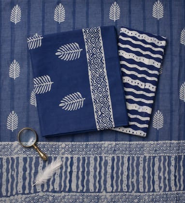 Handcrafted Batik Print Unstitched 3-Piece Cotton Suit Set
