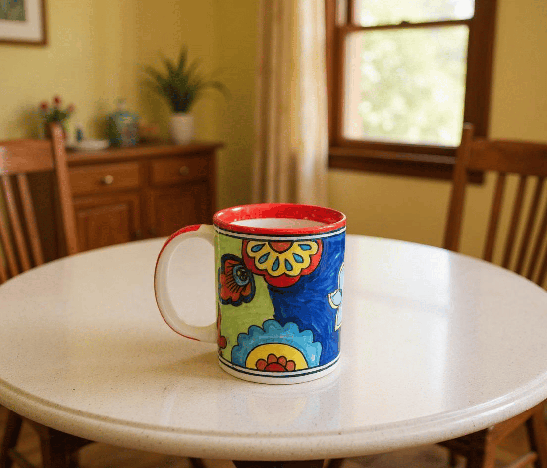 Handcrafted Ceramic Coffee & Milk Mug | Blue Pottery