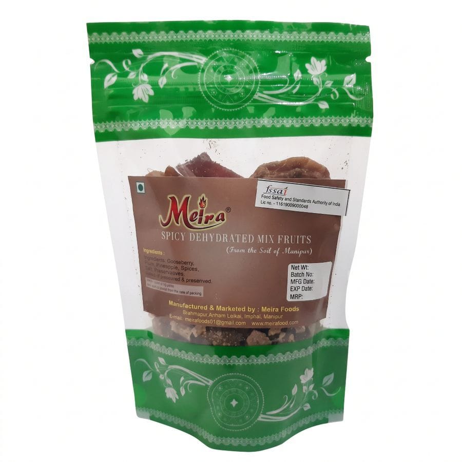 MEIRA SPICY DEHYRDRATED MIX FRUITS - 100 gm - One stand-up pouch