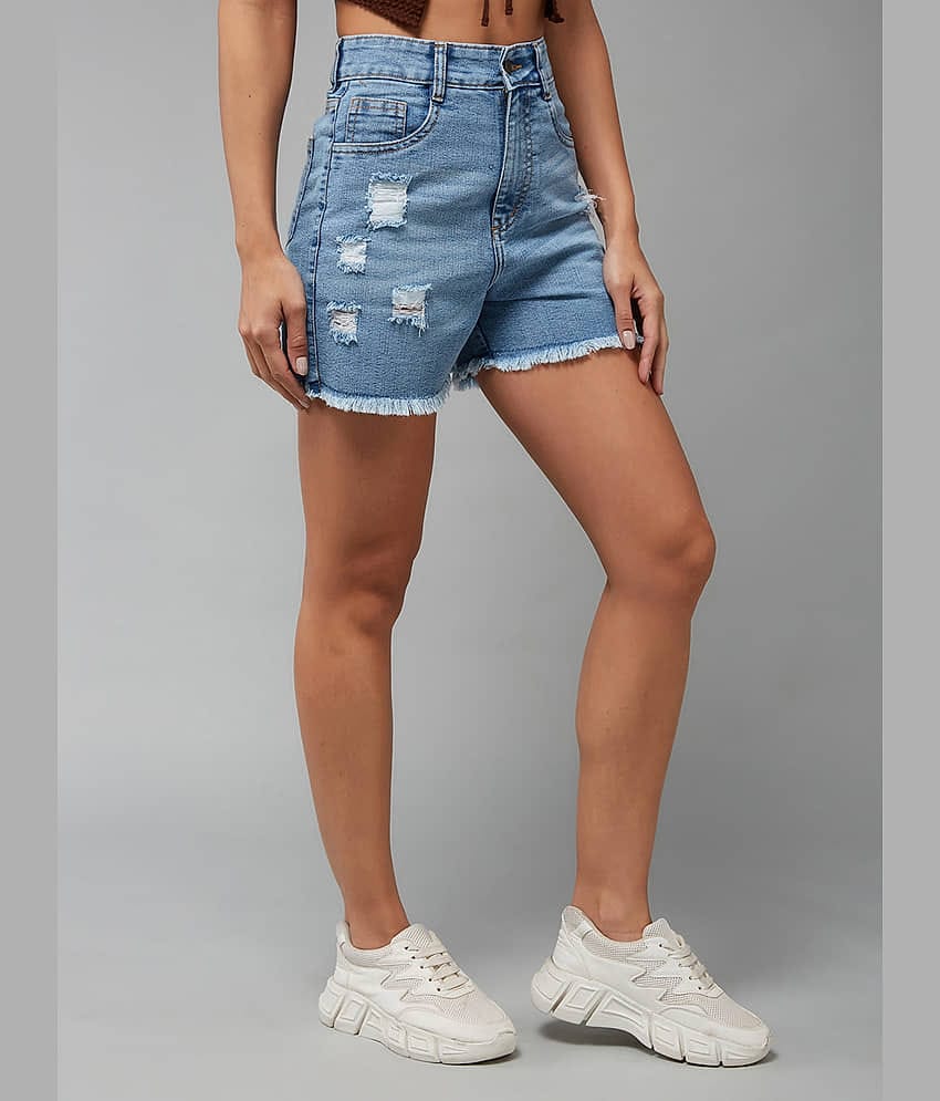 Miss Chase Denim Hot Pants - Blue