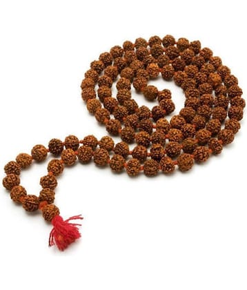Gemsamor 100 % original Laboratory Certified 8mm 108+1 Beads 5 Mukhi Rudraksh Mala