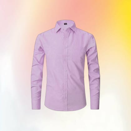 Men's Formal Gingham Check Shirt (Light Purple) | Classic Fit | Office & Business Wear