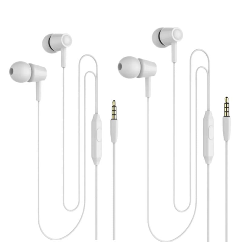 LA'FORTE Stereo Earphone Premium Wired with Mic (White, In The Ear) (Pack of 2)