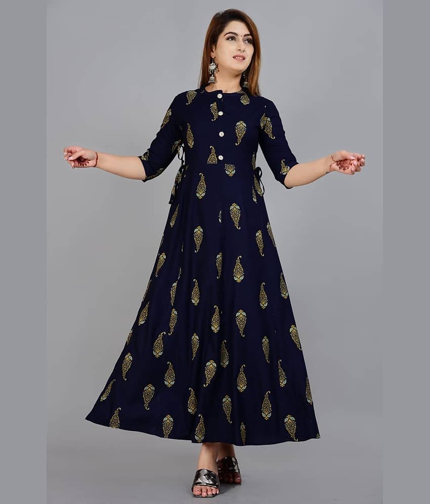 SIPET - Blue Rayon Women's Flared Kurti