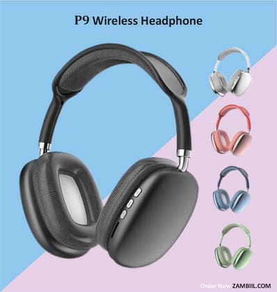 P9 Headphones Bluetooth Bluetooth Headphone on Ear 4 Hours Playback Active Noise Cancellation Ipx4 ( Multi Color )