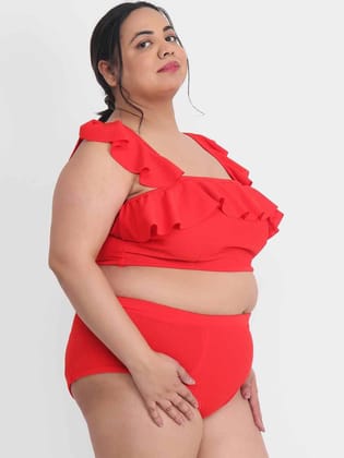 Plus Size 2 Piece Babydoll Bikini Dress For Honeymoon BB51Rd