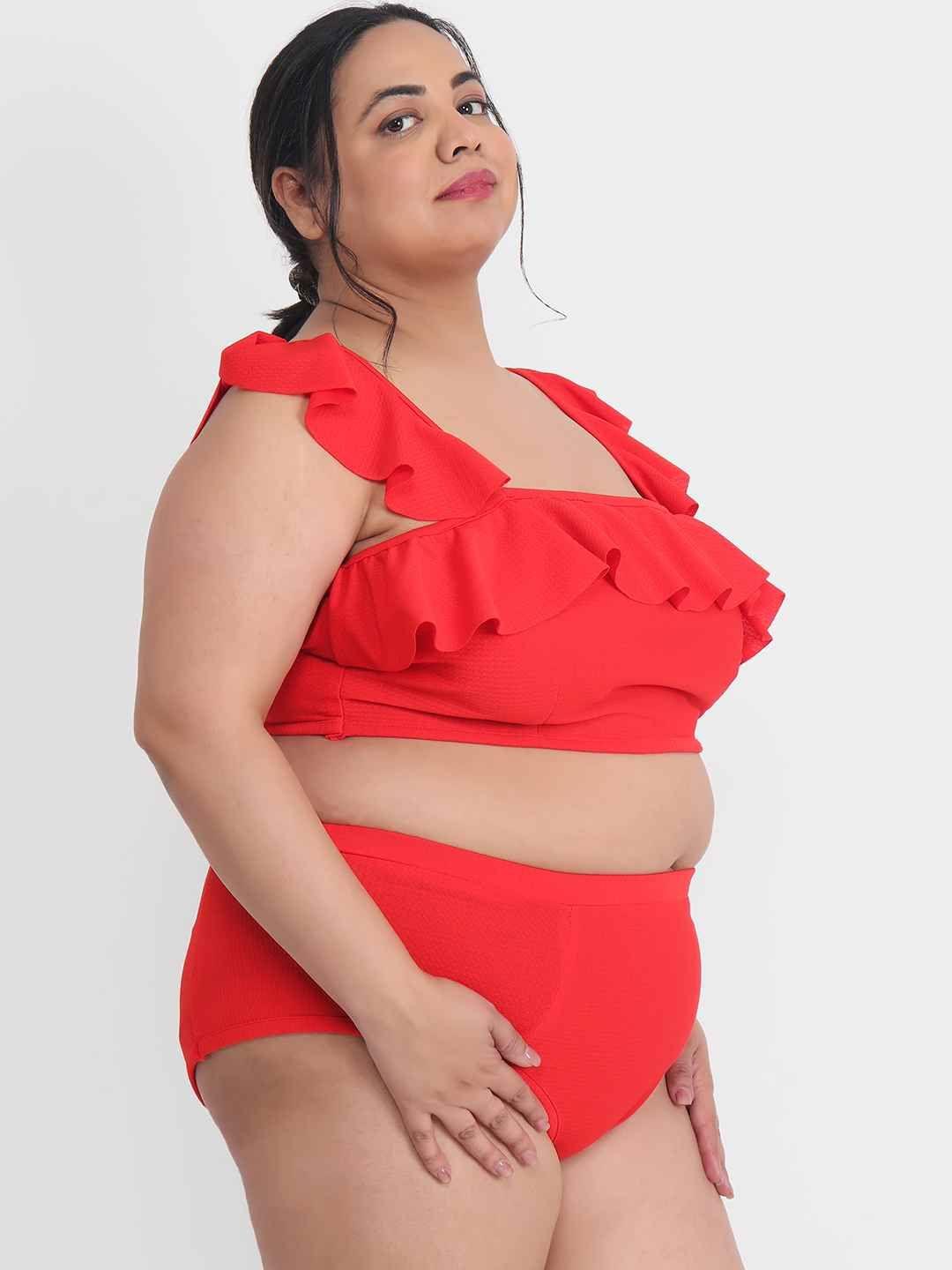 Plus Size 2 Piece Babydoll Bikini Dress For Honeymoon BB51Rd