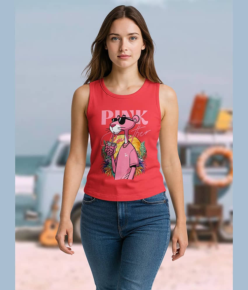 HELLCAT Sleeveless Womens Tshirt | Tshirt for Women_Red8