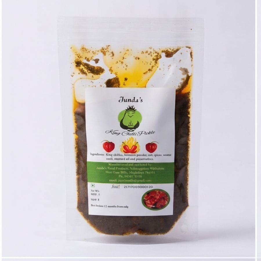 Junda's King Chilli Pickle - 100 gm - One pouch