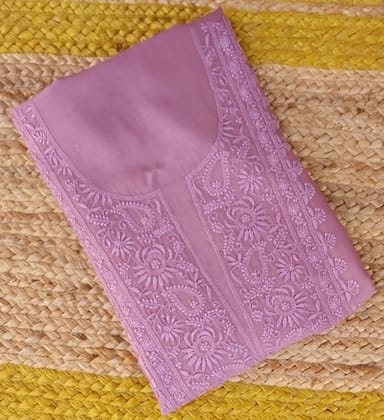 Hand-Embroidered Chanderi Suit | Purple Hand-Embroidered Chanderi Suit | Purple