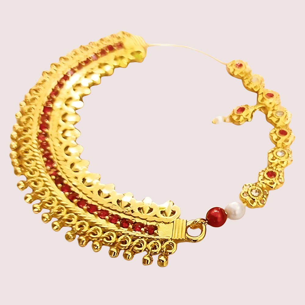 Elegant Gold-Plated Garhwali Nath – Big Size Tradition