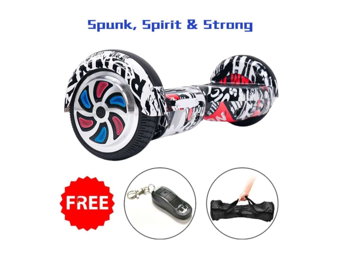 Pulse Bord P6+ UL 2272 Certified Hoverboard Self Balancing Electric Scooter 6.5 Inch for Adult and Kids with LED Light and App (Street)