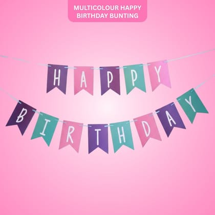 "Multicolour Happy Birthday Bunting Flag Banner - 9FT - 1PC " "Multicolour Happy Birthday Bunting Flag Banner - 9FT - 1PC "