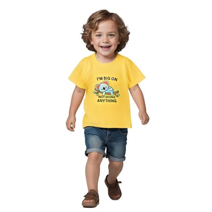 Boys T shirt Cotton Dandelion Yellow Not Doing Anything