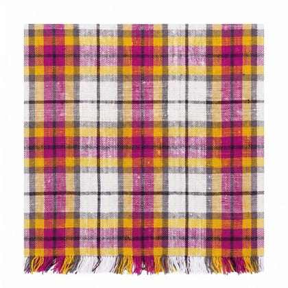 MULTICOLOR PLAID ERI SILK SHAWL/MUFFLER