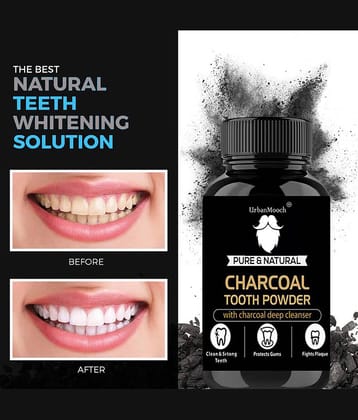 UrbanMooch Charcoal Teeth Whitening Powder - Mint Toothpowder 20 gm