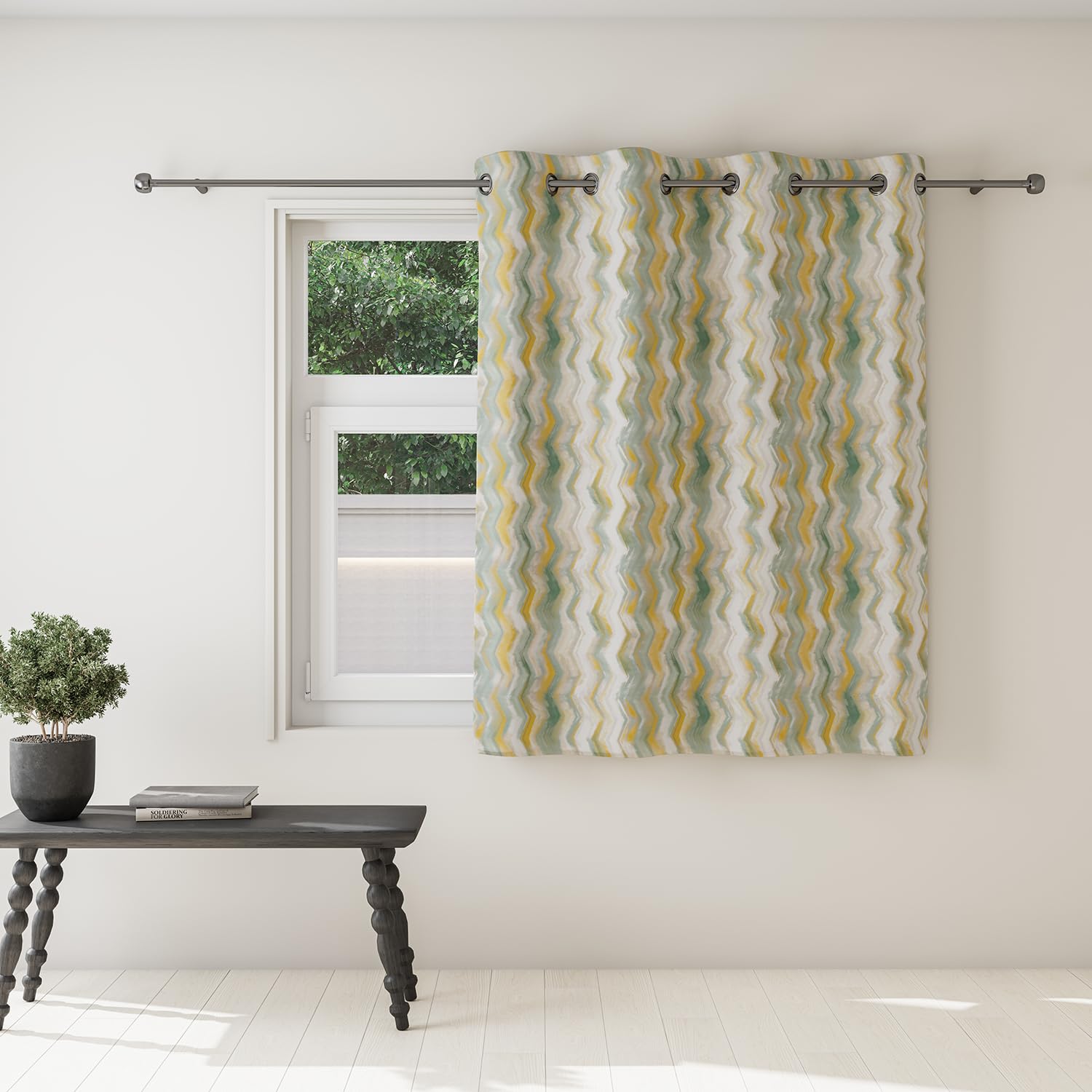 DDECOR - 100% PolyesterAbstract PatternWindow 5 Ft|135 CM X 160 CM| - Blue