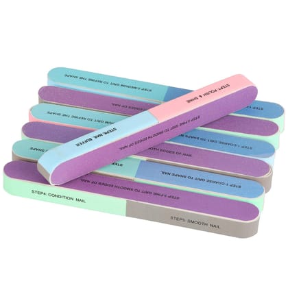 Elecsera 7Pcs 7 Way Nail File and Buffers for Women Girls, Natural Emery Boards (Set of 7)