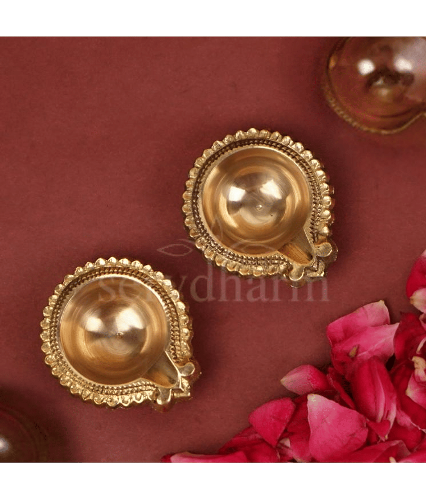 ServDharm Brass Table Diya - Pack of 2