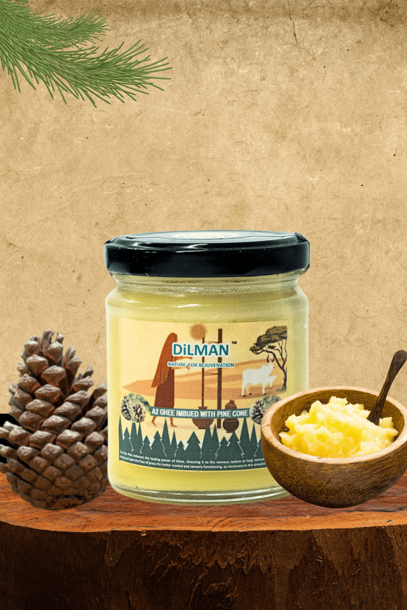 A2 Ghee Infused With Pine Cone - Nature's Way to Rejuvenate Your Nervous System