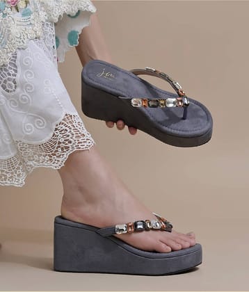 JM Looks Black Women's Slip On Heels