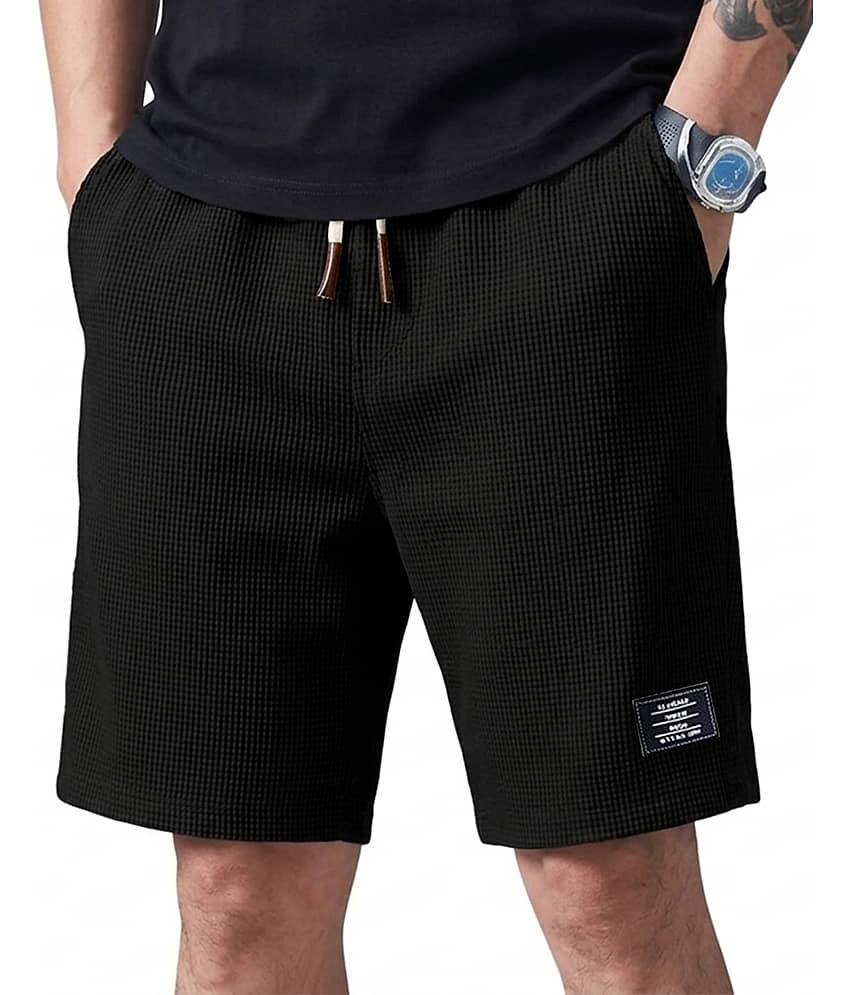 AUSK Black Cotton Blend Men's Shorts ( Pack of 1 )