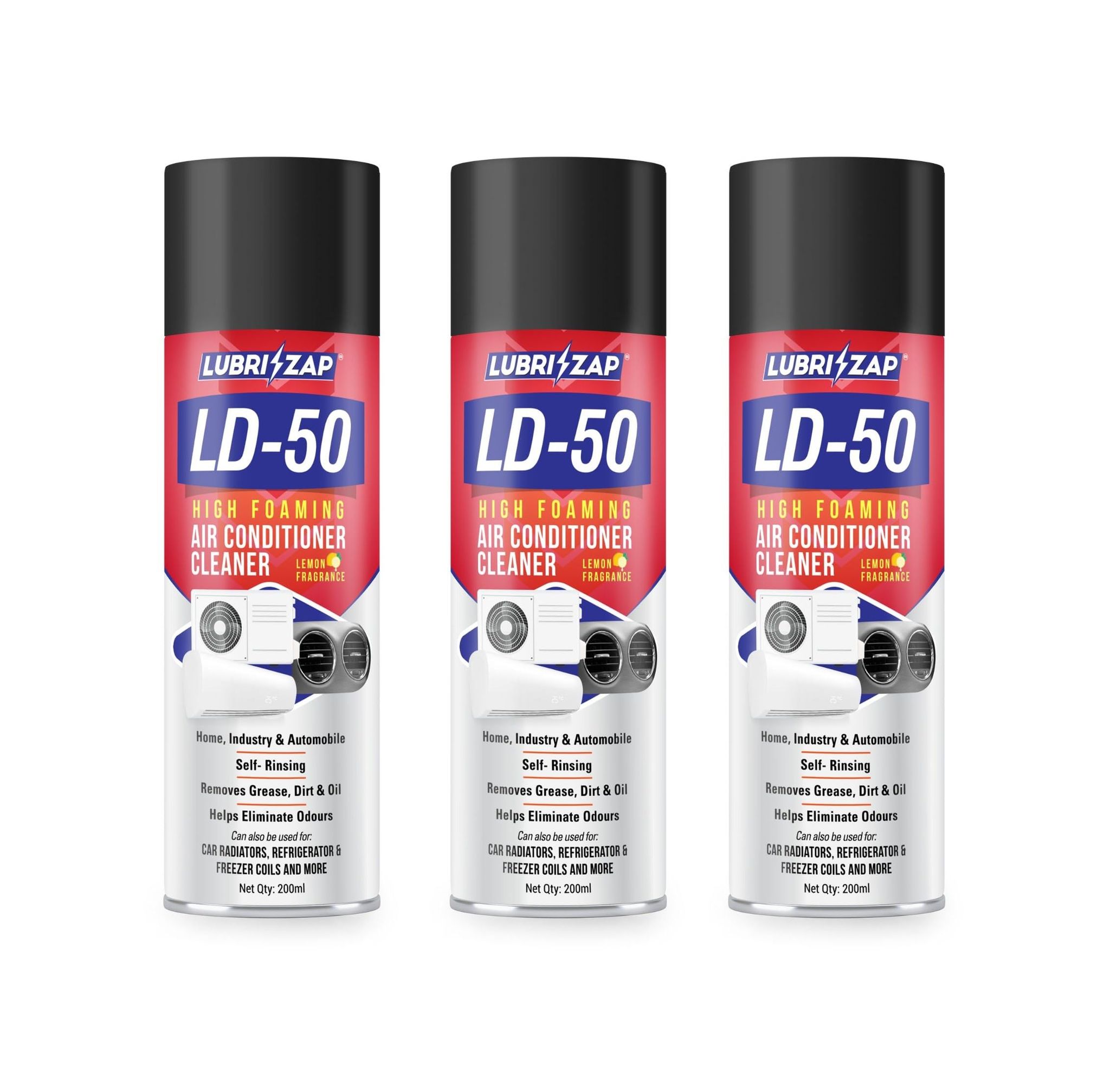 Lubrizap Cleaner Hygiene & Water AC Foam Cleaner for Split Ac and Window Ac Foam Cleaner for Best Cooling (200 ml) (Pack of 3) Lubrizap Cleaner Hygiene & Water AC Foam Cleaner for Split Ac and Window Ac Foam Cleaner for Best Cooling (200 ml) (Pack of 3) 