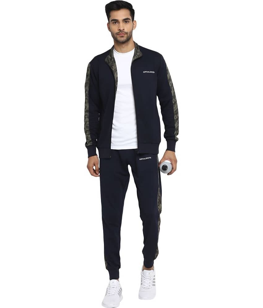 OFF LIMITS - Navy Blue Polyester Regular Fit Solid Men's Sports Tracksuit ( Pack of 1 )