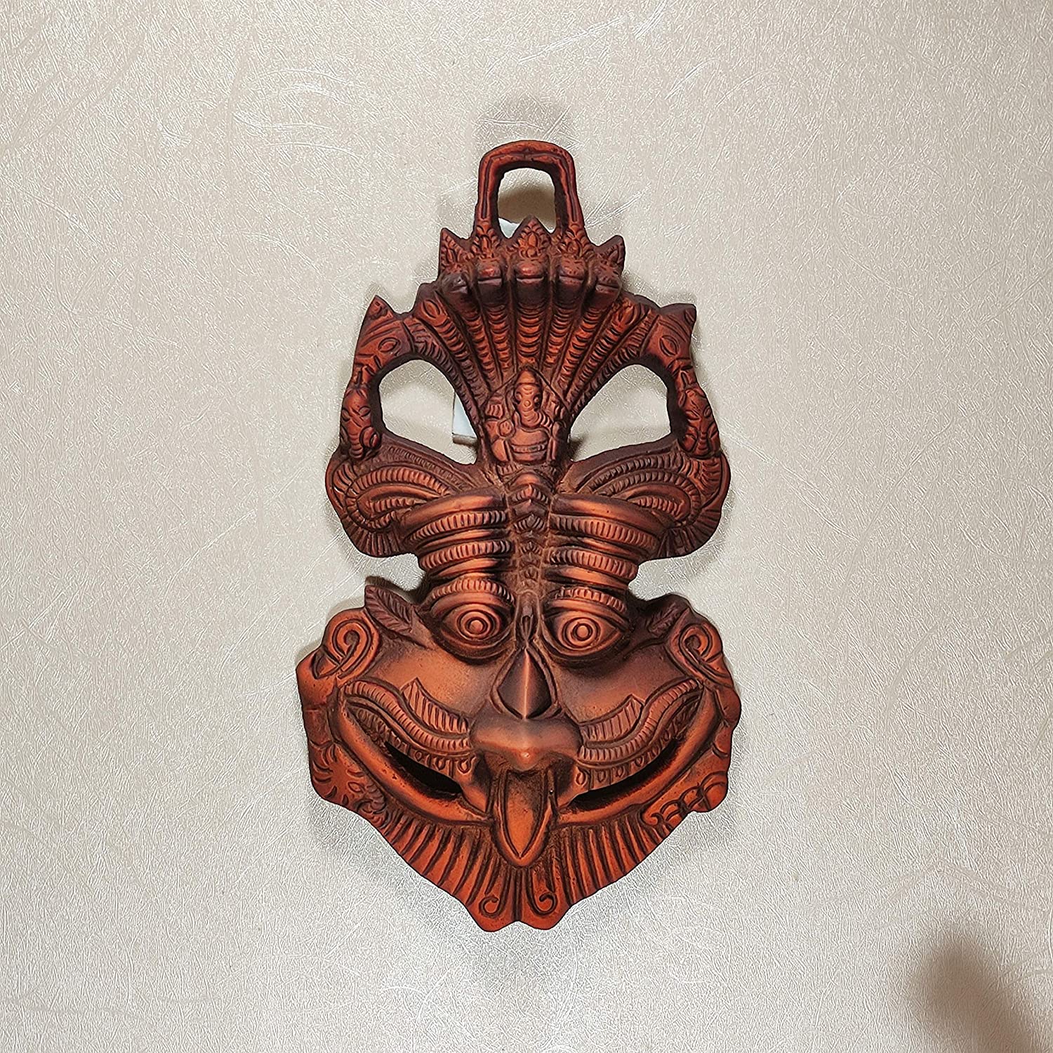 DreamKraft Metal Nazar Battu with Naag Ganesha for Evil Eye Protection and Nazar Suraksha (Bad Eye), Suraksha Kawach Mask(Copper)