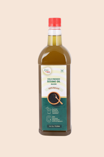 Green Habits Cold Pressed Black Sesame Oil (1 Litre) | 100% Natural & Unrefined | Culinary & Wellness