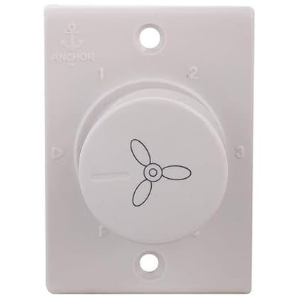 Anchor by Panasonic 14502 Polycarbonate Penta Step Fan Regulator Socket (White) PACK OF 3